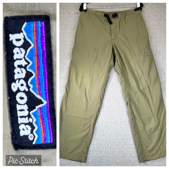 Patagonia Mens Hiking Pants Nylon Convertible Utility Khaki Small - Picture 1 of 12